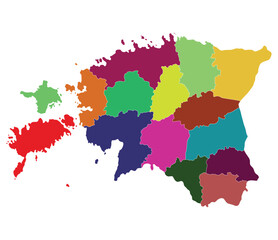 Estonia map. Map of Estonia in administrative regions