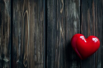 Wooden heart. Background with selective focus and copy space