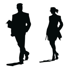 silhouettes of business people