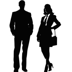 Business People Silhouette Vector Art 