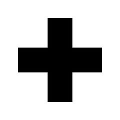 Obraz premium Plus icon in filled glyph style. Simple add symbol vector illustration — pixel-perfect icon.