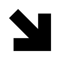 Bottom right icon in filled glyph style. Simple arrow symbol vector illustration &mdash; pixel-perfect icon.