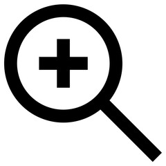 Fototapeta premium Magnifying glass plus icon in outline style. Simple zoom in vector — pixel-perfect icon.