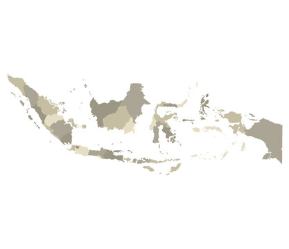 Indonesia map. Map of Indonesia in administrative provinces
