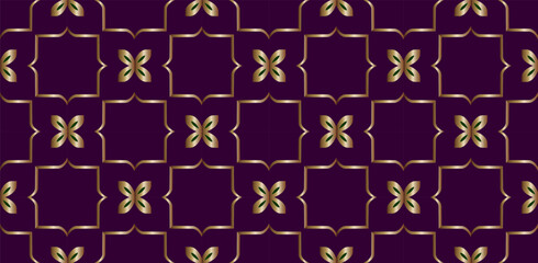 Abstract classic golden pattern. Seamless pattern with symmetric geometric ornament. For your design, Wallpaper, presentation, banner, page cover. Illustration made with texture.