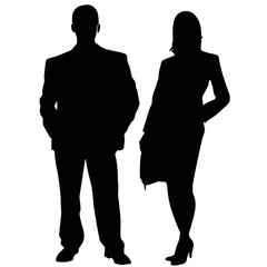 business people silhouettes vector illustration