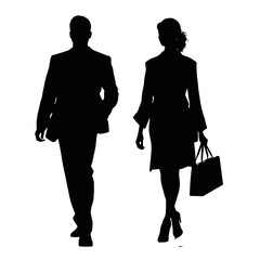 business people silhouettes vector illustration