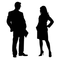 business people silhouettes vector illustration