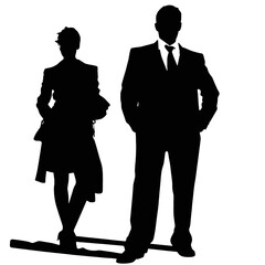 business people silhouettes vector illustration