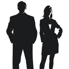 business people silhouettes vector illustration