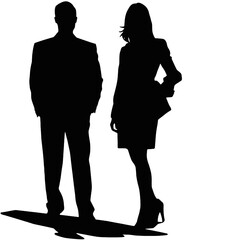 business people silhouettes vector illustration