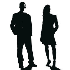 business people silhouettes vector illustration