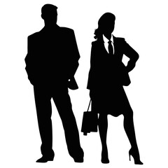 business people silhouettes vector illustration