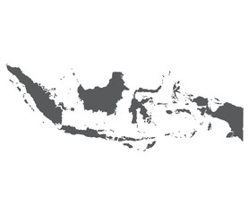 Indonesia map. Map of Indonesia in grey color