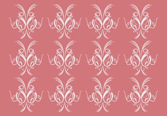 Fototapeta premium Fondo floral sobre fondo rosa clásico.