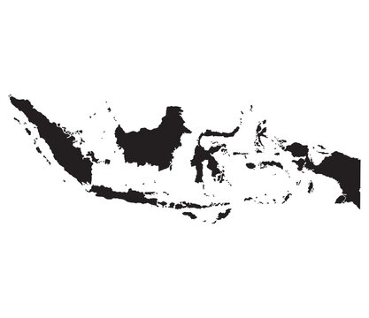 Indonesia map. Map of Indonesia in black color