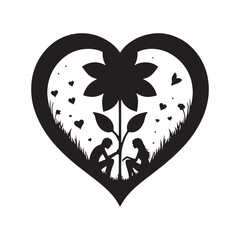 Loving Valentine Silhouette: Couple's Embrace, Romantic Shadows, Affectionate Elegance - Black vector Valentine Day Silhouette, Valentine Stock Vector
