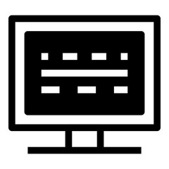 Monitor scan icon in solid style. Simple desktop screen vector illustration — pixel-perfect icon.