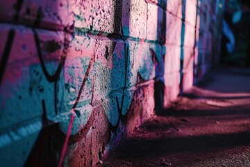Colorful Graffiti Wall Generative AI