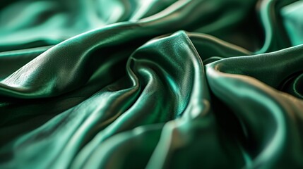 Green velvet fabric with a shiny surface Generative AI