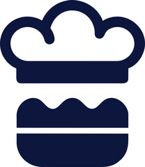 a pot related with cooks hat minimal logo design, pictogram