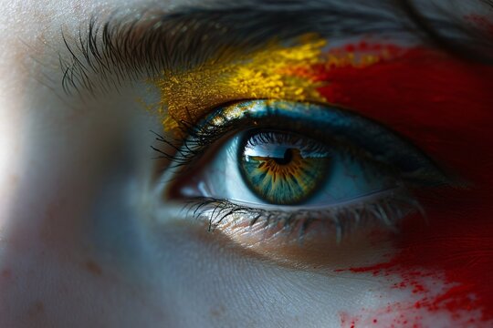 A person with a colorful eye Generative AI