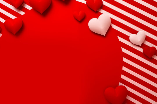 Heartfelt Harmony: Red and White Paper Composition Weaves Love and Stripes into a Beautiful Symphony