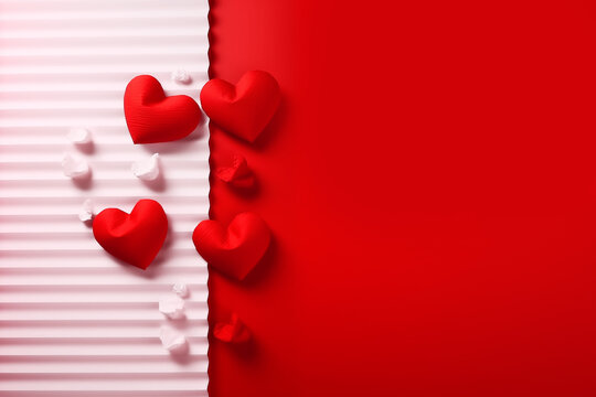 Heartfelt Harmony: Red and White Paper Composition Crafts a Symphony of Love and Elegance