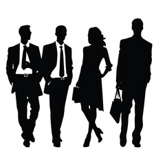 business people silhouettes vector illustration 