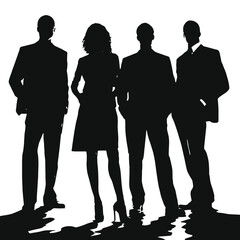 business people silhouettes vector illustration 