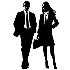 business people silhouettes vector illustration 