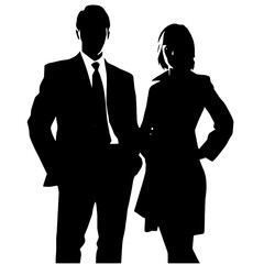 business people silhouettes vector illustration 