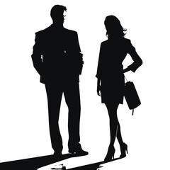 business people silhouettes vector illustration 