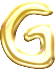 Golden Liquid Blob Alphabet Letter G