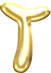 Golden Liquid Blob Alphabet Letter T