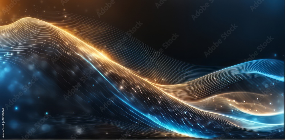 Poster digital business abstract wave technology background the futuristic realm with this captivating wallpaper, the mesmerizing wave of science , creating a visual network of innovation