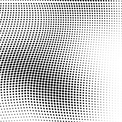 Black and white halftone texture in the form of a wave