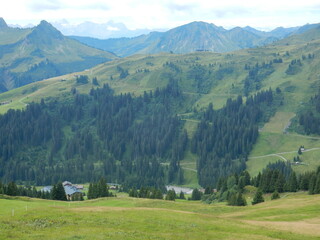 alpine landscape in damuls, voralberg, austria, 