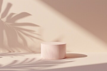 Obraz na płótnie Canvas A pink round object in a shadow. Generative AI