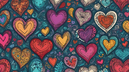 Love, Valentine's Day concepts  Heart elements background for love concept design. AI generated image