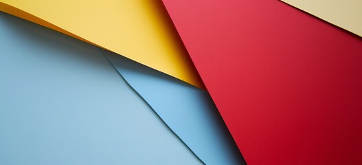 Colorful Paper Cutouts: Blue, Yellow, and Red Generative AI