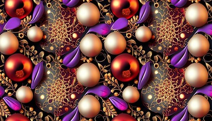 retro purple and gold with red flower background suitable for cover