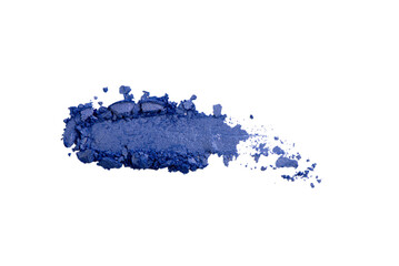 Shimmering bright palette of Face Cosmetics Make up. Cracked texture of eye shadows against white background with copy space 