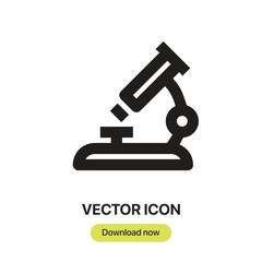 Microscope icon vector. Linear-style sign for mobile concept and web design. Microscope symbol illustration. Pixel vector graphics - Vector.
