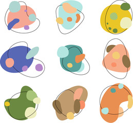 vector organic abstract shapes in pastel colors