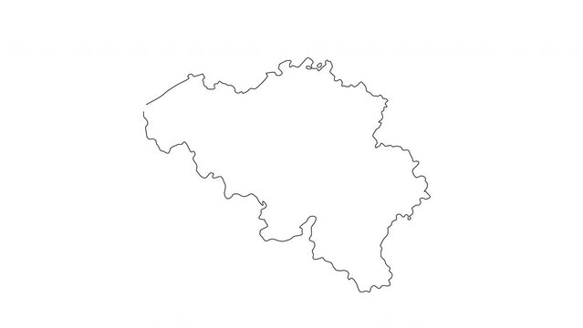 Animation of Belgium map sketch icon