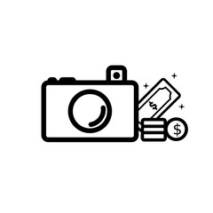 Icon Line Art Icon Camera, Photographing Can Make Money