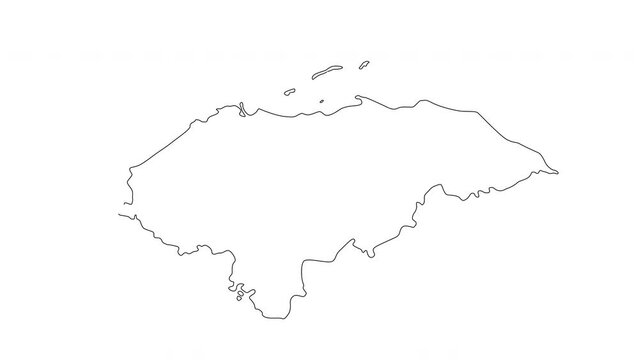 Animation of a sketch icon of a map of Honduras