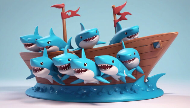 Shark Theme Cake