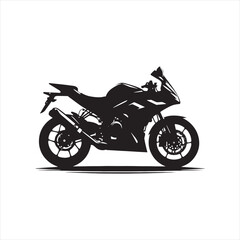 Fitness Journey: Bike Silhouette in Healthful Stride - Motorbike Stock Vector, Black Vector Bike Silhouette
